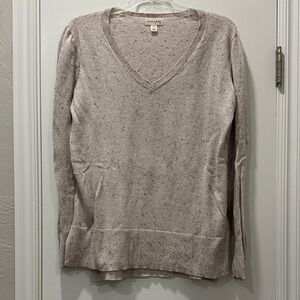 Maison Jules Cream V-Neck Sweater